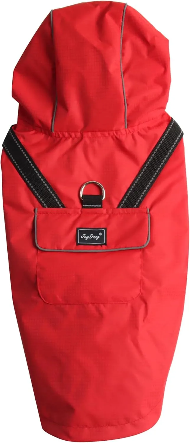 Premium Dog Raincoat with Hood for Extra Small Dogs,Outdoor Sports Waterproof Dog Rain Jacket,Puppy Raincoat with Pockets,Red XS