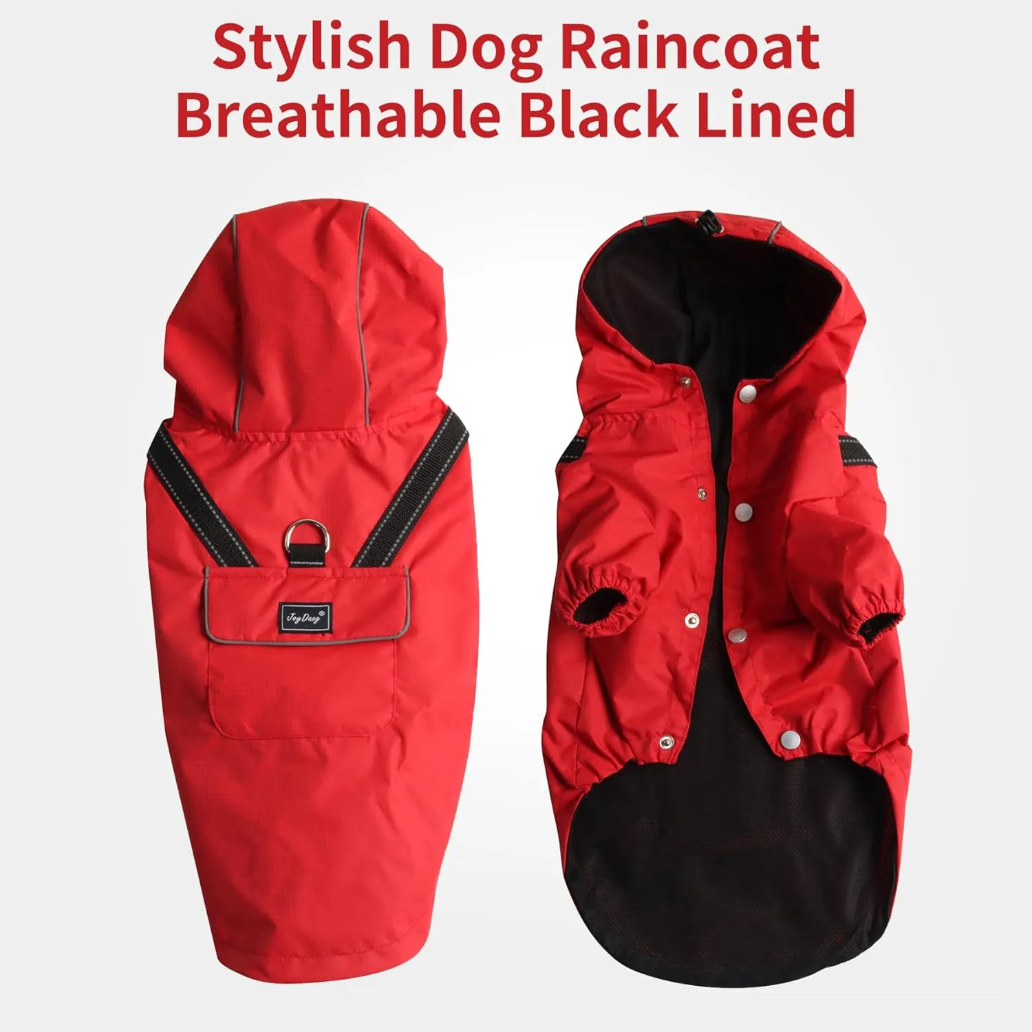 Premium Dog Raincoat with Hood for Extra Small Dogs,Outdoor Sports Waterproof Dog Rain Jacket,Puppy Raincoat with Pockets,Red XS