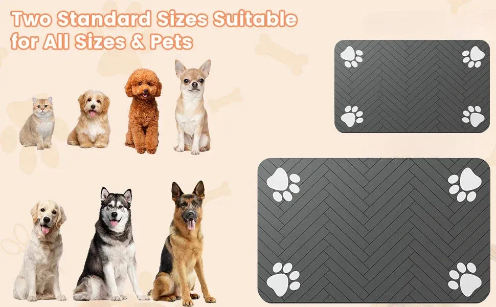 Premium Pet Feeding Mat - Quick-Dry, Waterproof Backing for Dogs and Cats