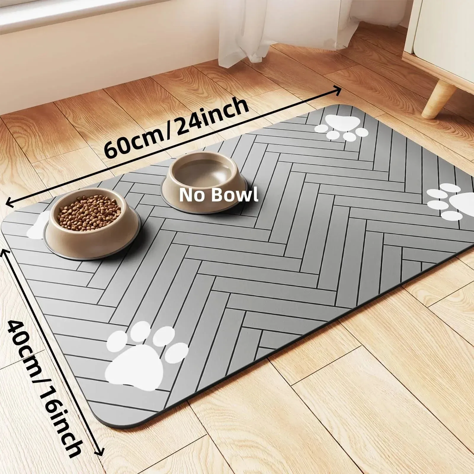Premium Pet Feeding Mat - Quick-Dry, Waterproof Backing for Dogs and Cats