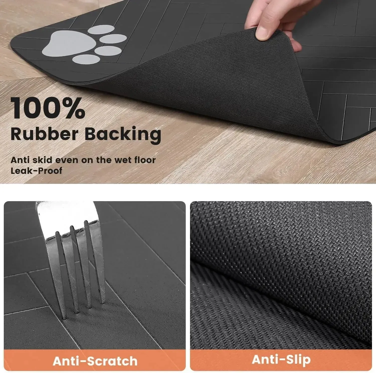Premium Pet Feeding Mat - Quick-Dry, Waterproof Backing for Dogs and Cats