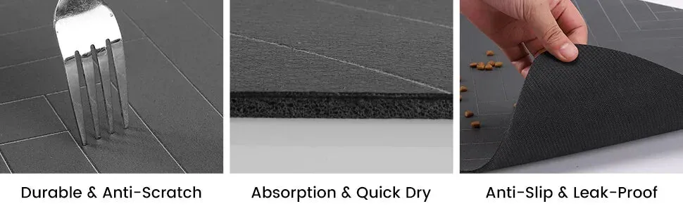 Premium Pet Feeding Mat - Quick-Dry, Waterproof Backing for Dogs and Cats