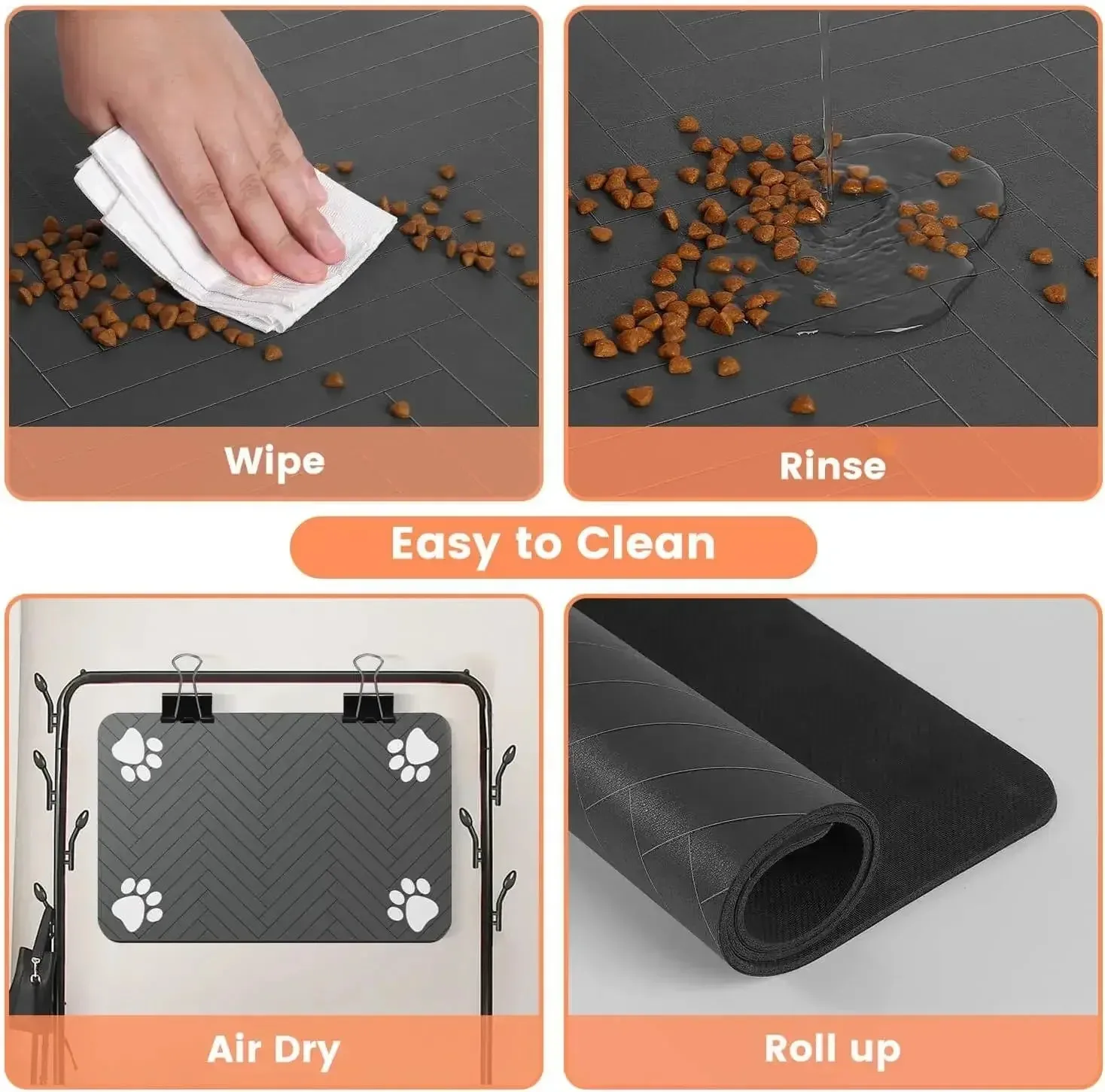 Premium Pet Feeding Mat - Quick-Dry, Waterproof Backing for Dogs and Cats