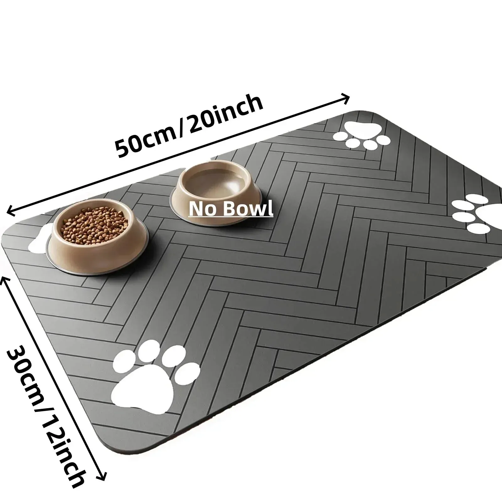 Premium Pet Feeding Mat - Quick-Dry, Waterproof Backing for Dogs and Cats
