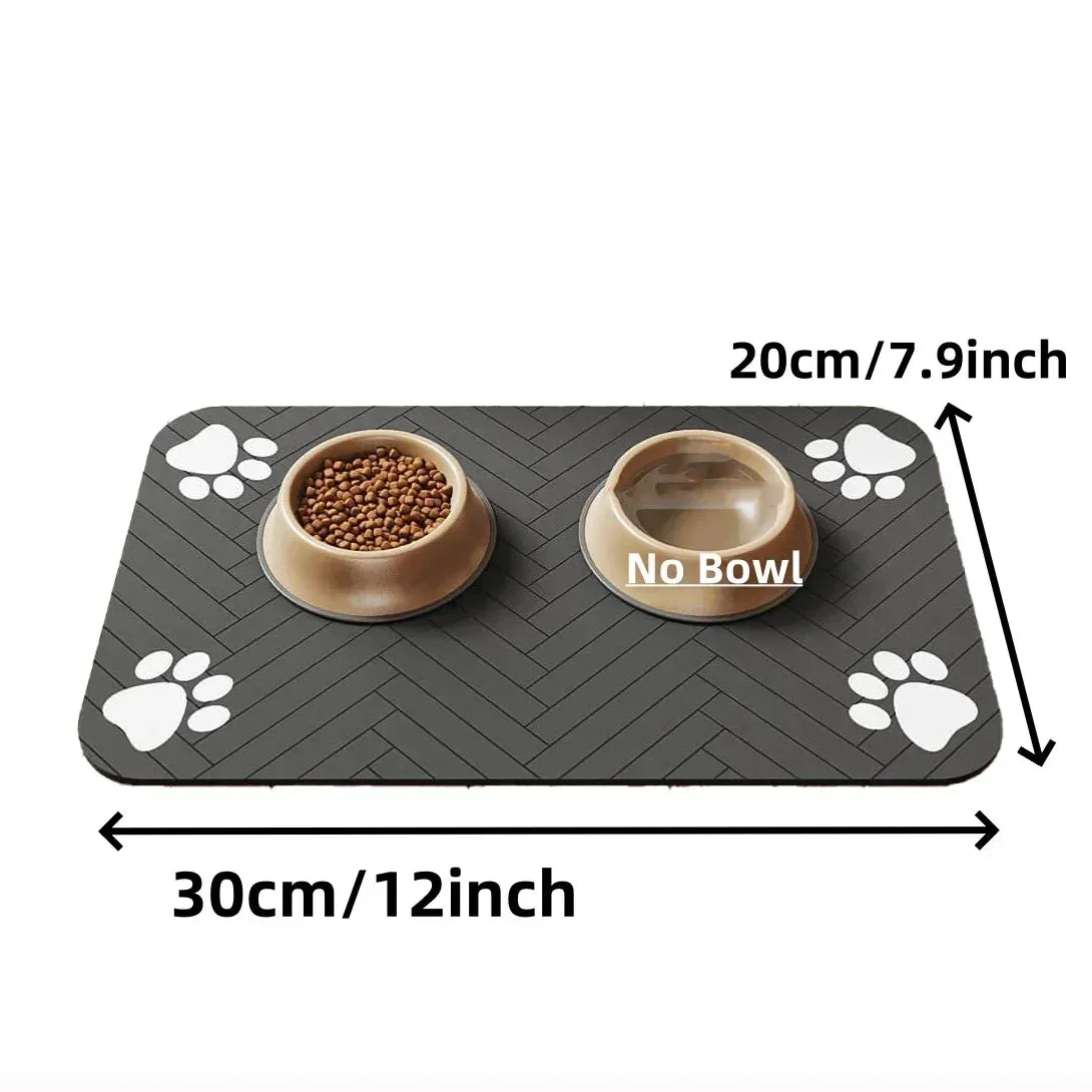 Premium Pet Feeding Mat - Quick-Dry, Waterproof Backing for Dogs and Cats