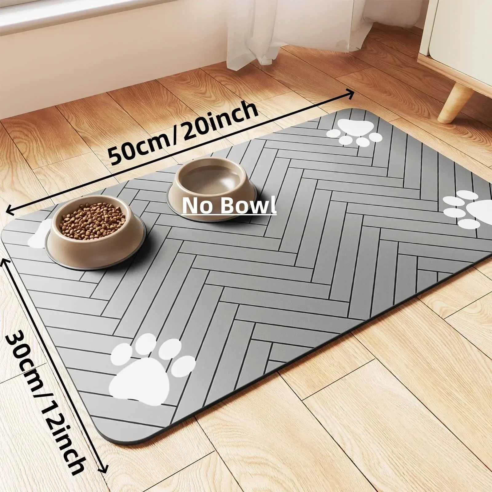 Premium Pet Feeding Mat - Quick-Dry, Waterproof Backing for Dogs and Cats