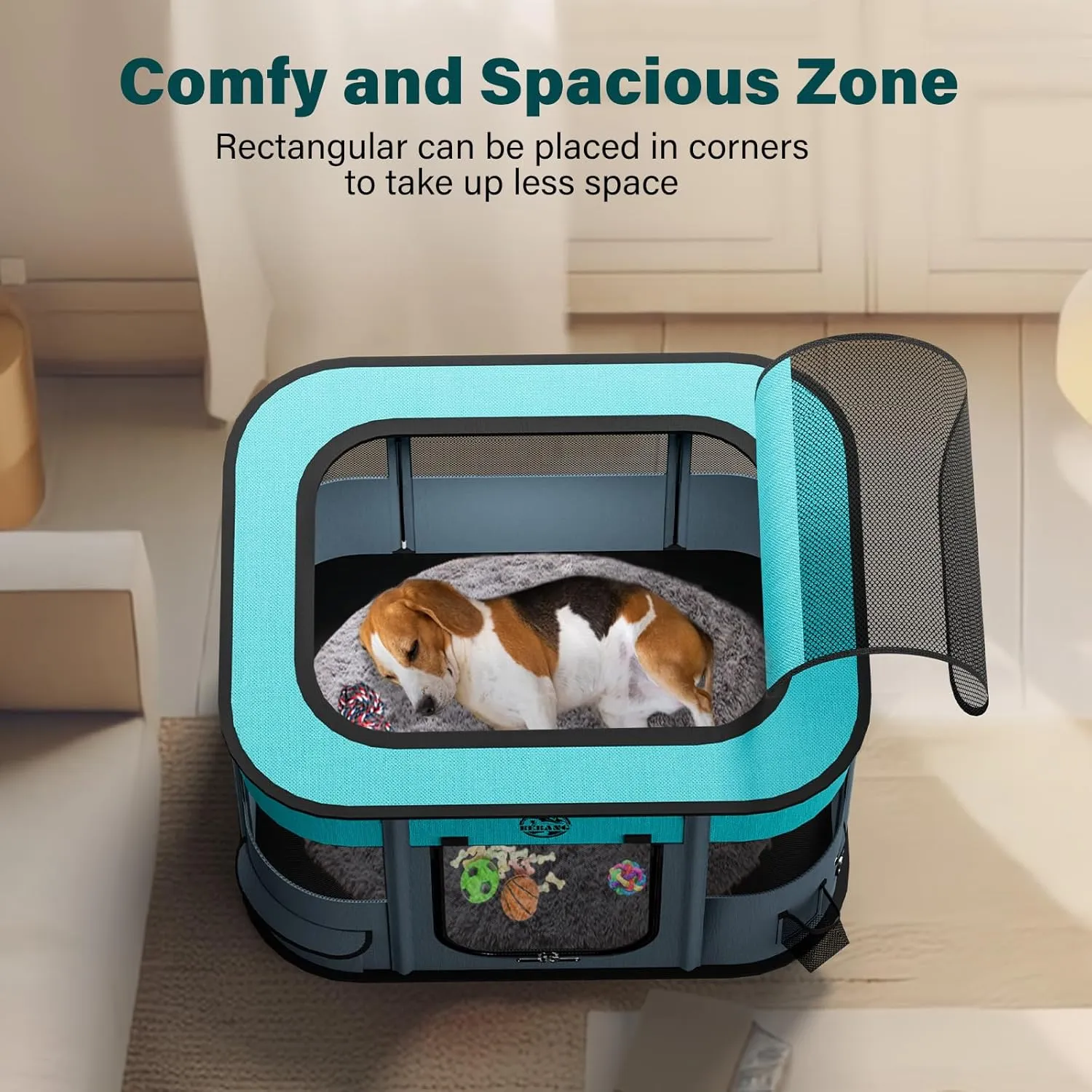 Puppy Playpen Cat Dog Crate: Play Pen Indoors Pet Playpens Portable Foldable Cage Kennel House for Small Kitten Rabbit Guinea Pig Hamster with Food Bowl (Grey, S, 1)