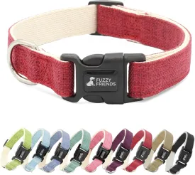 Red Hemp Dog Collar - Hypoallergenic Dog Collar - Comfortable for Sensitive Skin or Allergies with no Harsh Dyes or Chemicals - 5 Sizes from X-Small to x-Large Breeds