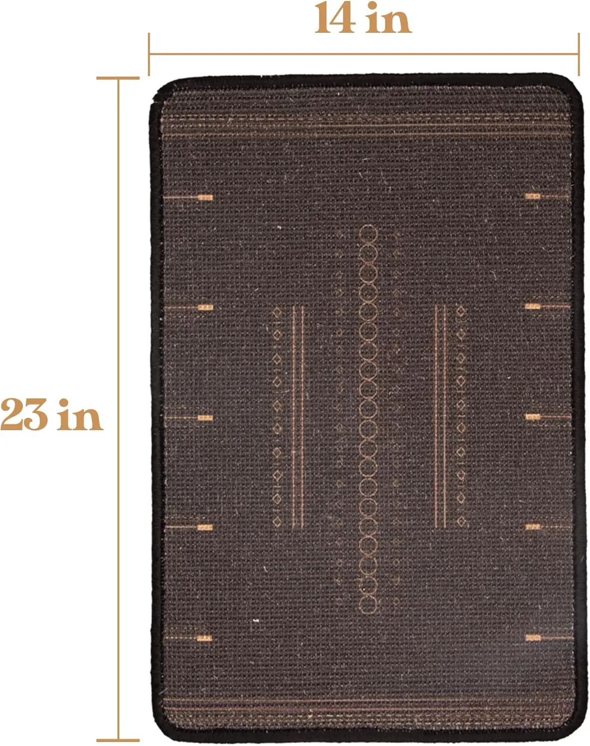 SCRATCHABLE Sisal Cat Scratcher, [  Catnip Fish Toy] Cat Wall Scratcher, Couch Protector from Cat Scratching, 24 X 15.8 with 12 Adhesive Velcro Stripes. (Black Patterns)