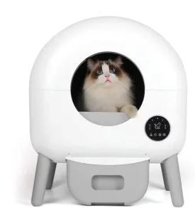 Self Cleaning Litter Box, 105L Extra Large Smart Litter Box for Multiple Cats, App-Controlled with Safety Features, Easy Setup and Maintenance, Includes Mat & Trash Bags1211