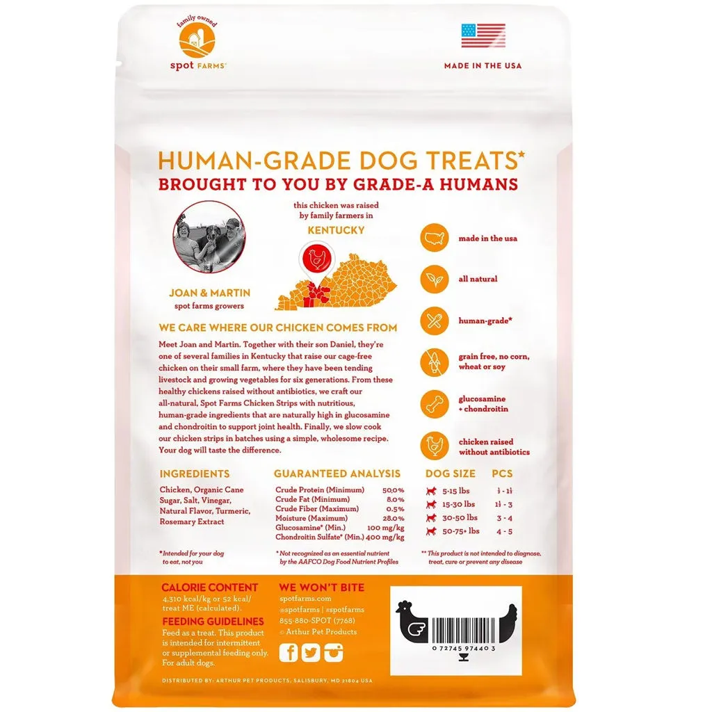 Spot Farms Chicken Strip with Glucosamine & Chondroitin Dog Treats, 12.5-oz
