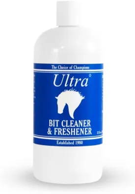 Ultra Horse Bit Cleaner and Freshener Keeps Horse Bits Clean and Fresh | Removes Dried Saliva and Disinfects | Ensures Show Ring Ready Shine | Pleasant Peppermint Taste | Made in USA, 32 oz