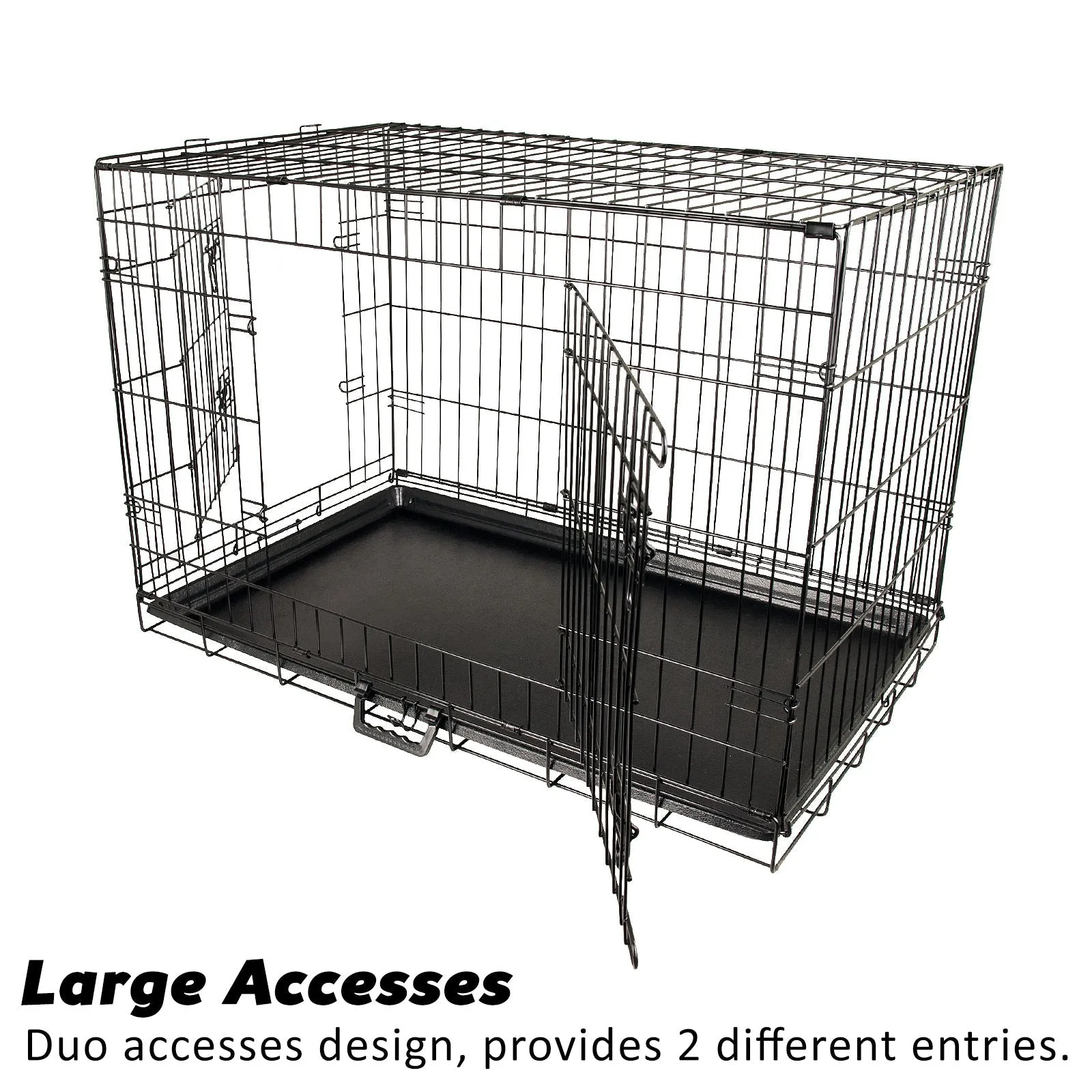 Wire Dog Cage Crate 36in with Tray   Cushion Mat   Blue Cover Combo