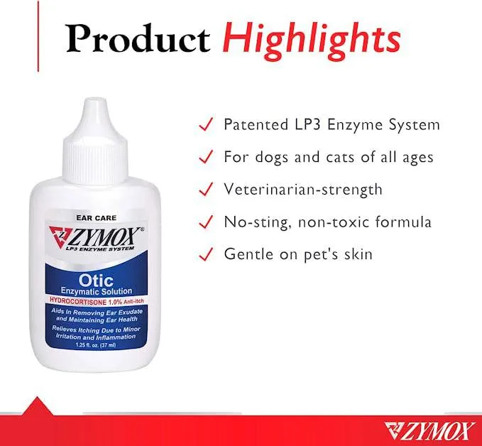 Zymox Pet King Brand Otic Pet Ear Treatment with Hydrocortisone